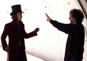 Johnny Depp with Tim Burton - Behind the Scenes photos