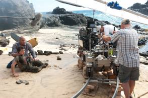 Josh Hutcherson and Dwayne Johnson - Behind the Scenes photos